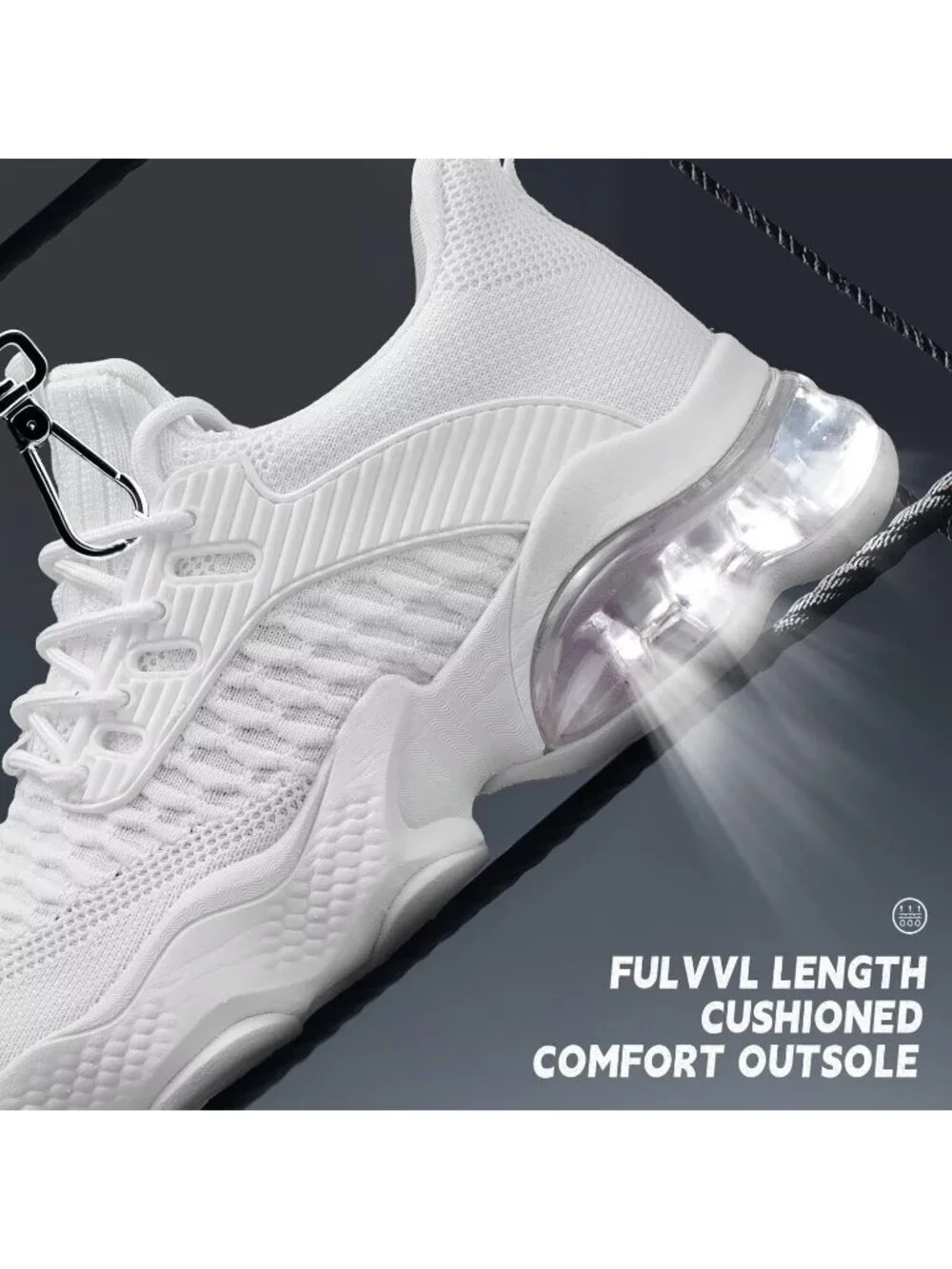 Men's White Air Cushion Running Shoes Breathable Tennis Casual Fashion Sneakers